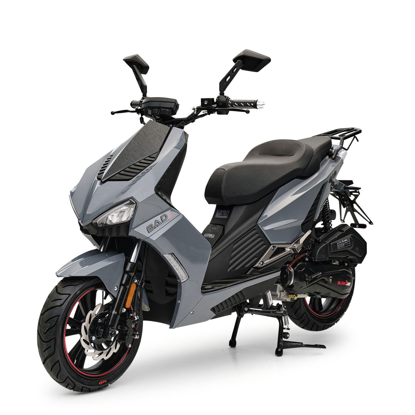 Motorroller BAD s Grau 50ccm 45 kmh Moped Sportlich Scooter von Burnout