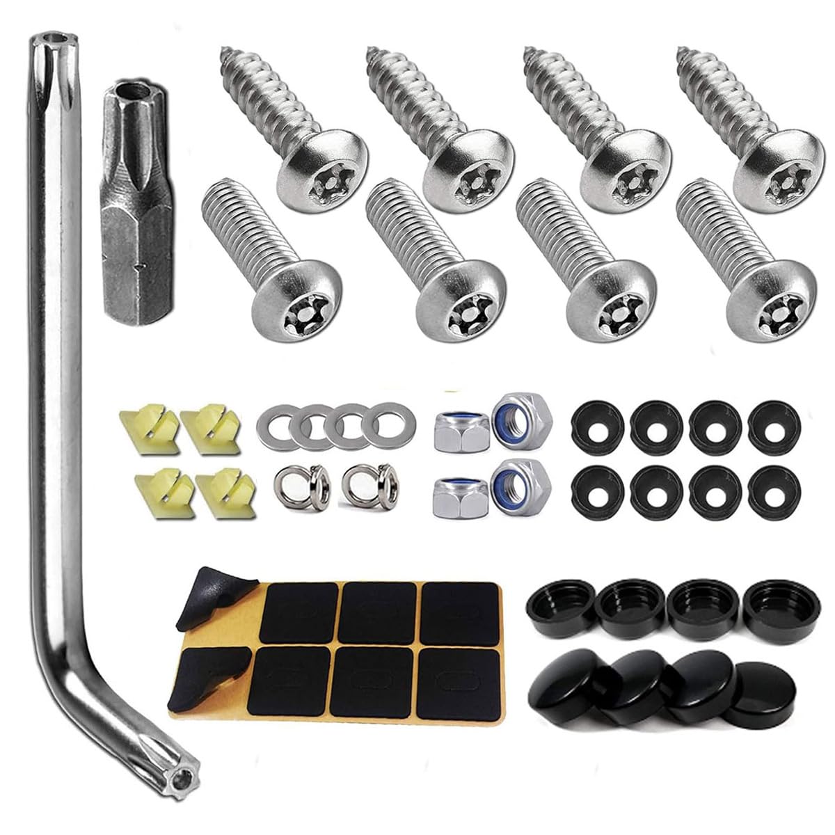 Anti Diebstahl Kennzeichen Schrauben Set, Sicherheitsschrauben für Nummernschild, Kennzeichen Schrauben Kennzeichenbefestigung, Nummernschildschraube, Zum Schutz Befestigung von Kfz-Kennzeichen von Butyeak