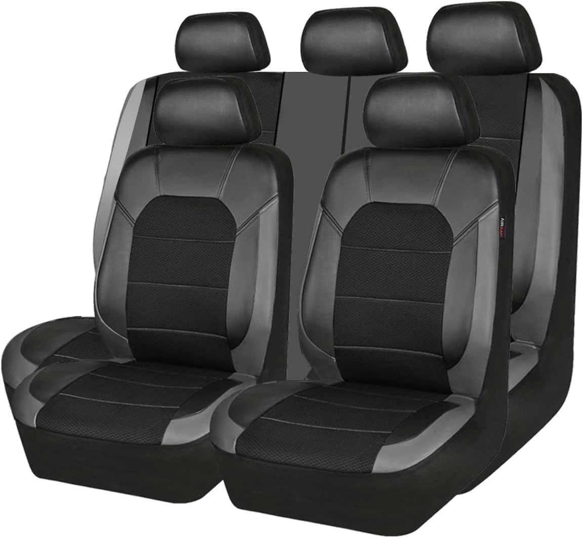 Buuoo Autositzbezüge Schonbezüge Universal passend für Opel Crossland/Grandland X/Insignia/Insignia Country Tourer/Insignia ecoFLEX/Zafira C Tourer ecoFLEX Premium Leder Schonbezüge Set von Buuoo