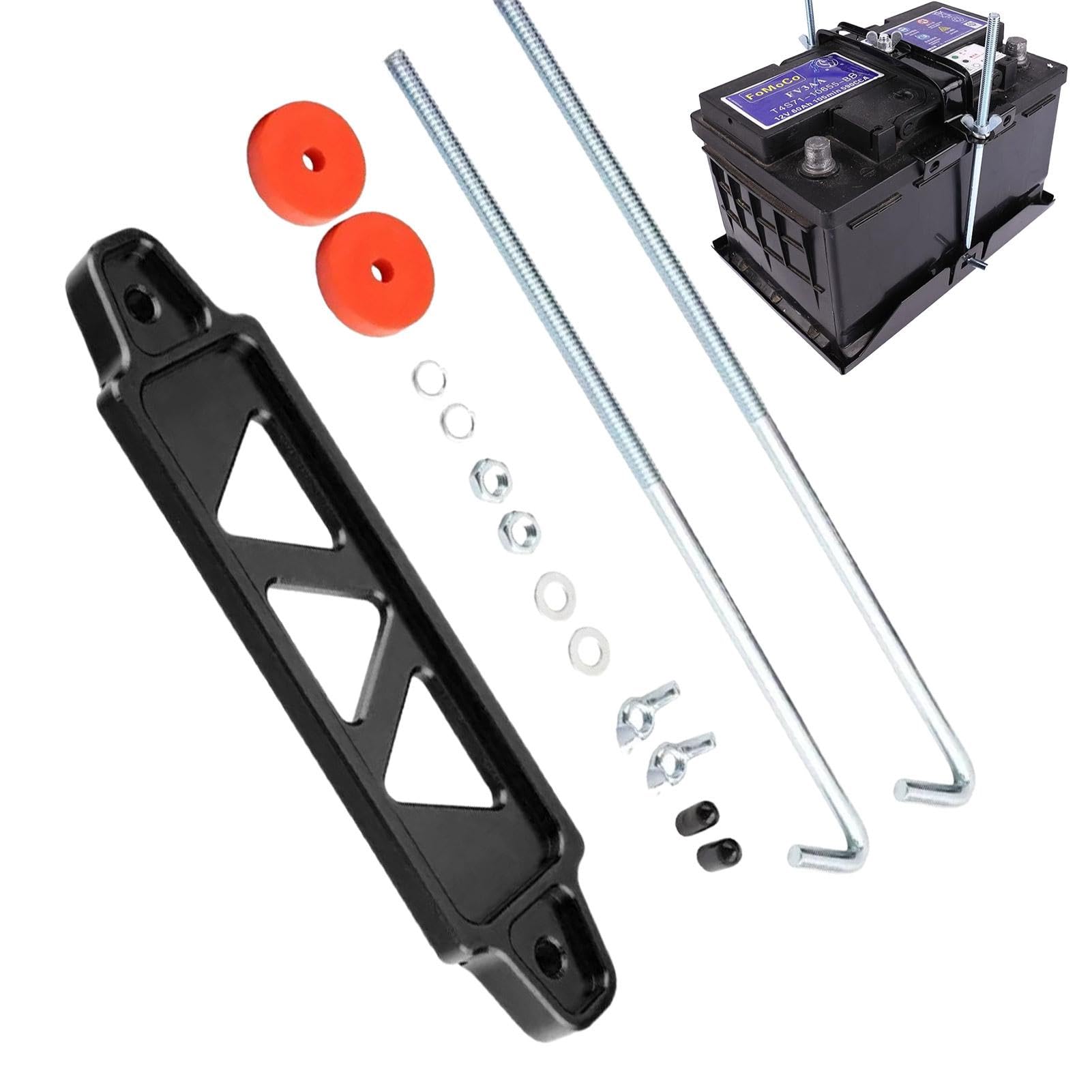 Bvizyelck Batteriehalterung | Batterie-Spanngurt-Halterungs-Kit - Anti- Autobatteriehalter-Halterung, Autobatteriehalter für Auto modifizierte Batterieklemmung von Bvizyelck