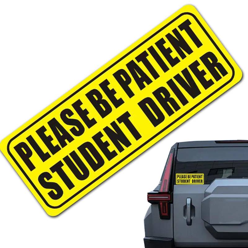 Bvizyelck Student Driver Magnet für Auto,Student Driver Automagnet | Aufkleber für Fahranfänger - Reflektierender Aufkleber für Fahranfänger. Bitte seien Sie geduldig. Aufkleber für Fahrschüler, für von Bvizyelck