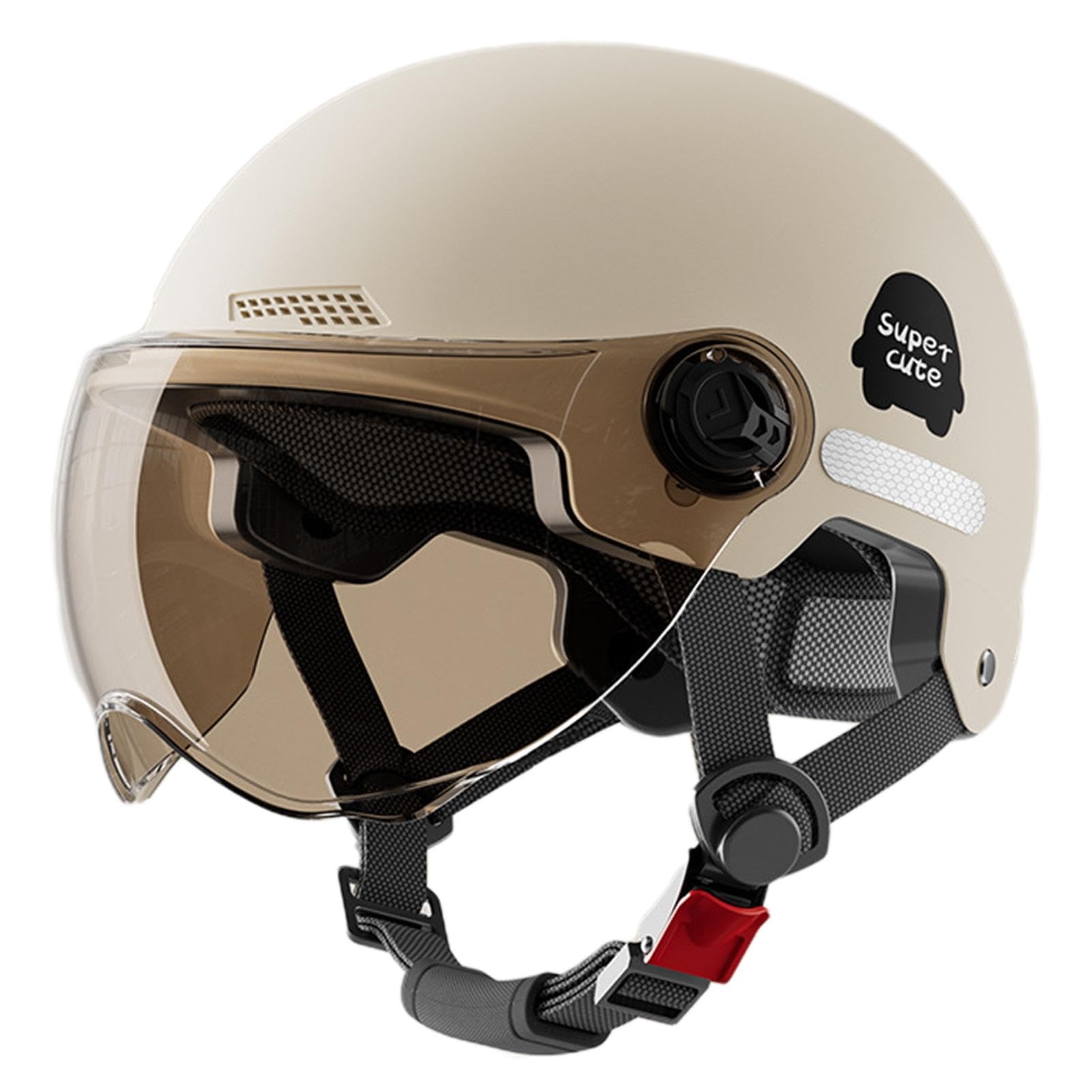 Jethelm Mit Sonnenblende Atmungsaktiv Motorradhelm Für Erwachsene Jethelme Rollerhelm Sturzhelm Klassischer Offener Helm Motorradhelm Mit Visier Halbhelm Mit Sonnenblende Für Damen Herren von Bvizyelck