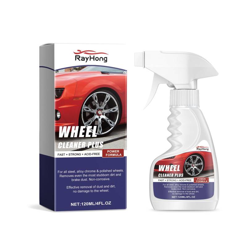 Powerful Wheel Cleaner, Powerful Rust Remover, Rostlöser Spray, Auto-Radreiniger, Leistungsstarker Radreiniger, Premium Felgen Reiniger, Non-Acid Wheel Cleaner, Felgenpflege Für Aller Felgen (1Pc) von Bxjinkele