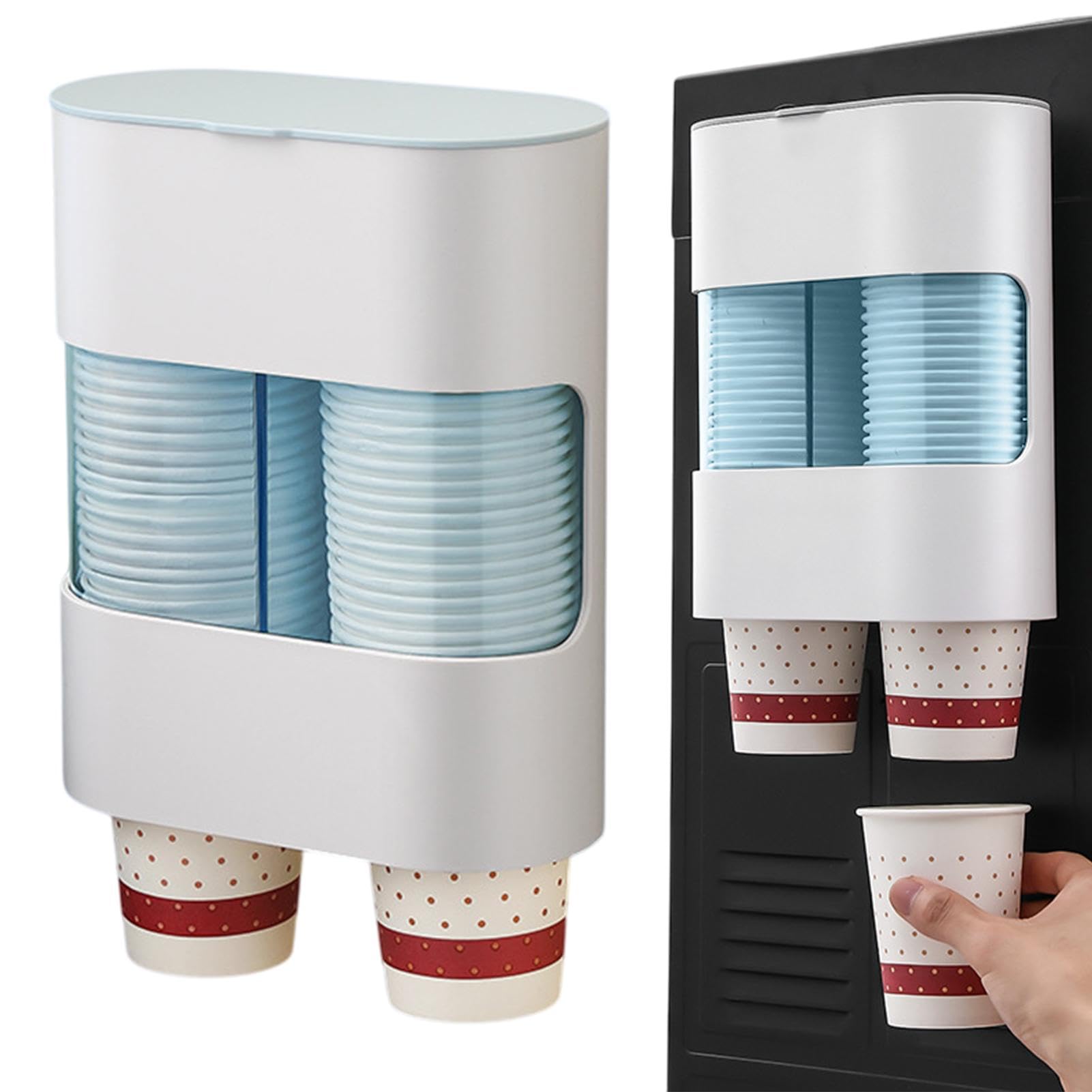 Cup Dispenser Wall Mount, Wandhalter Für Becher, Für Wasserspender, Leicht Zugänglich, Platzsparend, Hygienisches Design, Perfekt Für Teeküche, Büro Und Aufenthaltsräume von Byeaon