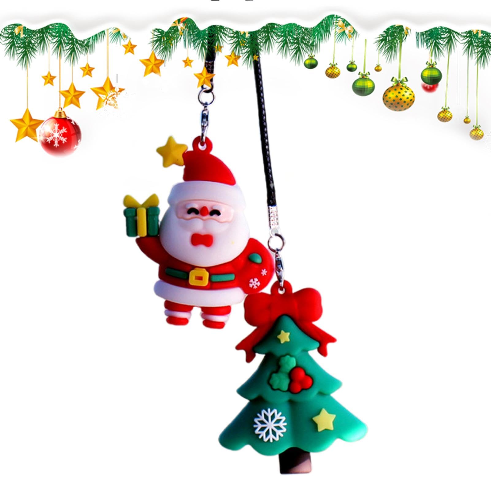 Cute Car Ornament, Snowman Christmas Socks Car Charm, Holiday Socks Car Ornament, Santa Christmas Tree Car Charm, Hangable Ornament Decoration, Portable And Cute Design For Car Decoration von Byeaon