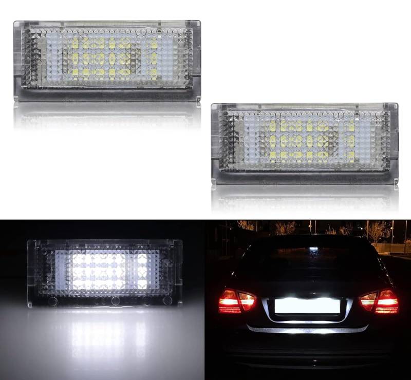 Bynome LED Kennzeichenbeleuchtung Fehlerfreie Xenon Weiße Kompatibel mit 1998-2005 BMW E46 4D Limousine 5D 323i 320i 325i 325xi 328i 330i 330xi Touring von Bynome