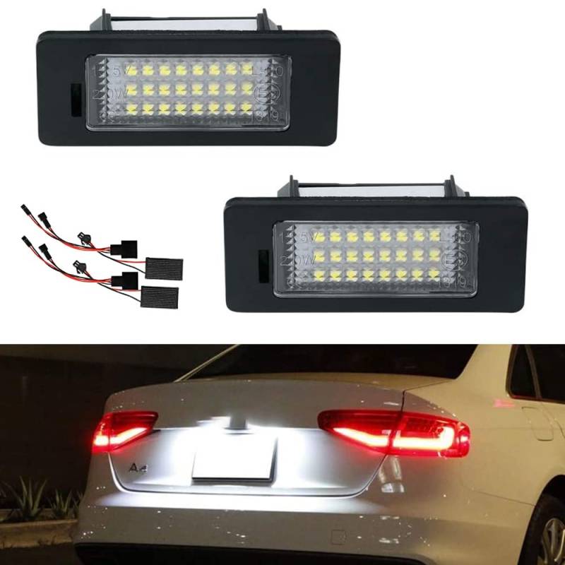 Bynome Led Kennzeichenbeleuchtung Glühbirnen CanBus Fehlerfrei Nummernschildbeleuchtung SMD für A1 A3 A4 A5 A6 A7 Q3 Q5 TT VW GOLF6/7 Variant Plus SHARAN PASSAT Se-at Alhambra/Sko-da Fabia Oktavia von Bynome