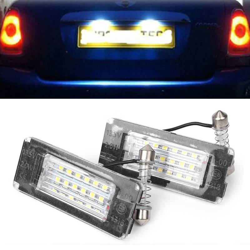 Bynome Led Kennzeichenbeleuchtung Glühbirnen CanBus Fehlerfrei Nummernschildbeleuchtung SMD für Mini Cooper R56/R57/R58/R59 von Bynome