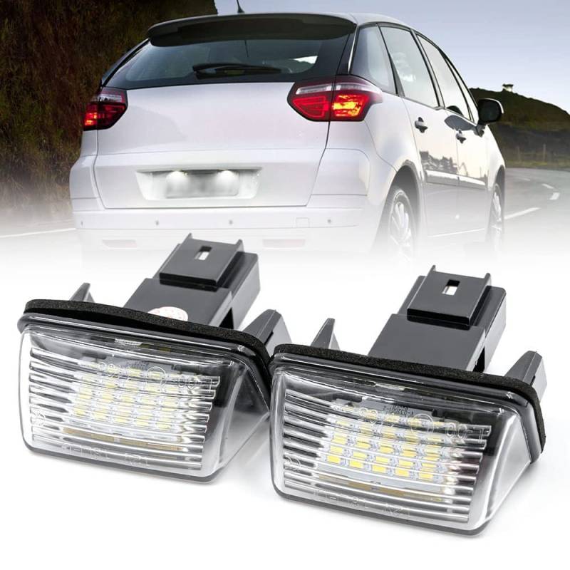 Bynome Led Kennzeichenbeleuchtung Glühbirnen CanBus Fehlerfrei Nummernschildbeleuchtung SMD für Peugeot 206 cc 207 306 307 308 406 407 5008 Partner Citroen C3 C3 Ii C3 C4 C5 von Bynome