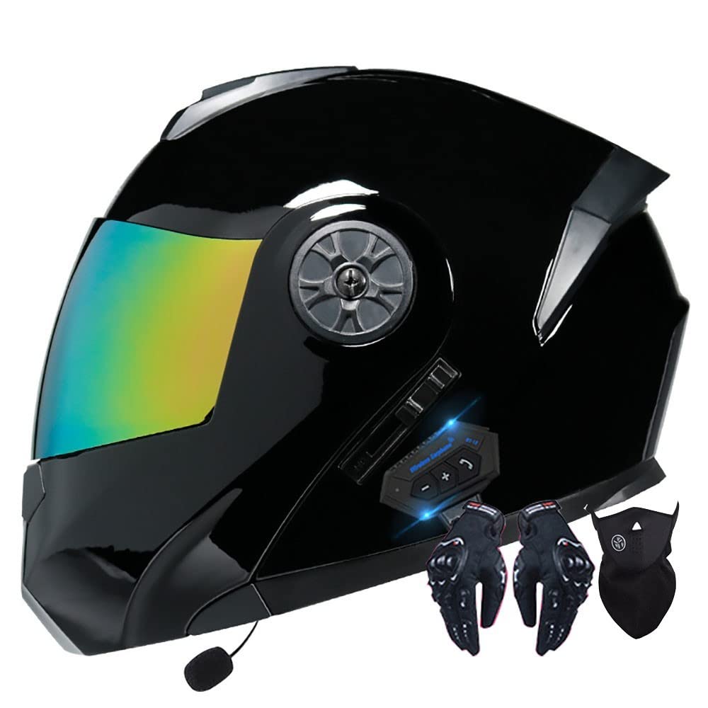 Helm Motorrad Modularer Bluetooth-Helm Klapphelm Full Face Motorradhelm mit ECE Zertifiziert Damen Herren Integralhelme Motorrad Integrierter Roller-Helm Mofa Helm Moped-Helm von Byroads