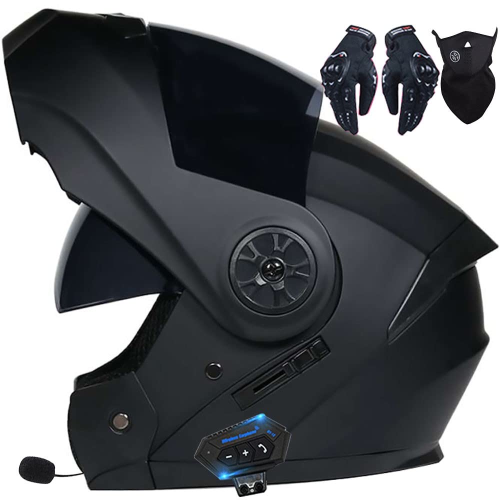 Helm Motorrad Modularer Bluetooth-Helm Klapphelm Full Face Motorradhelm mit ECE Zertifiziert Damen Herren Integralhelme Motorrad Integrierter Roller-Helm Mofa Helm Moped-Helm von Byroads