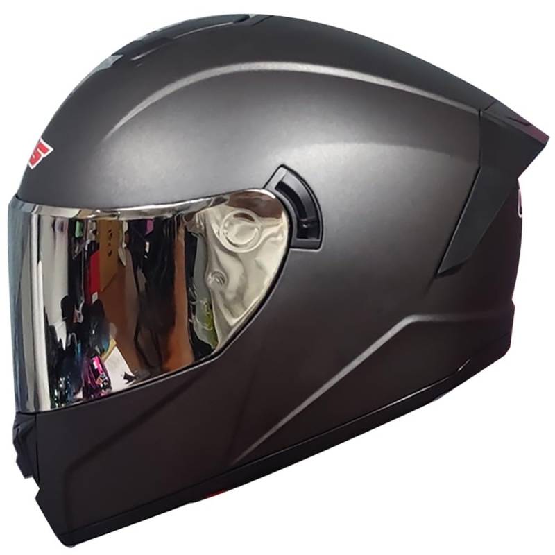 Motorrad Integralhelm Motorrad-Helm Sturzhelm für Roller Anti-Fog-Doppelspiegel Racing Helm mit ECE Genehmigt Vollvisierhelm für Damen Herren Integralhelme Gehörschutz 55~64cm von Byroads
