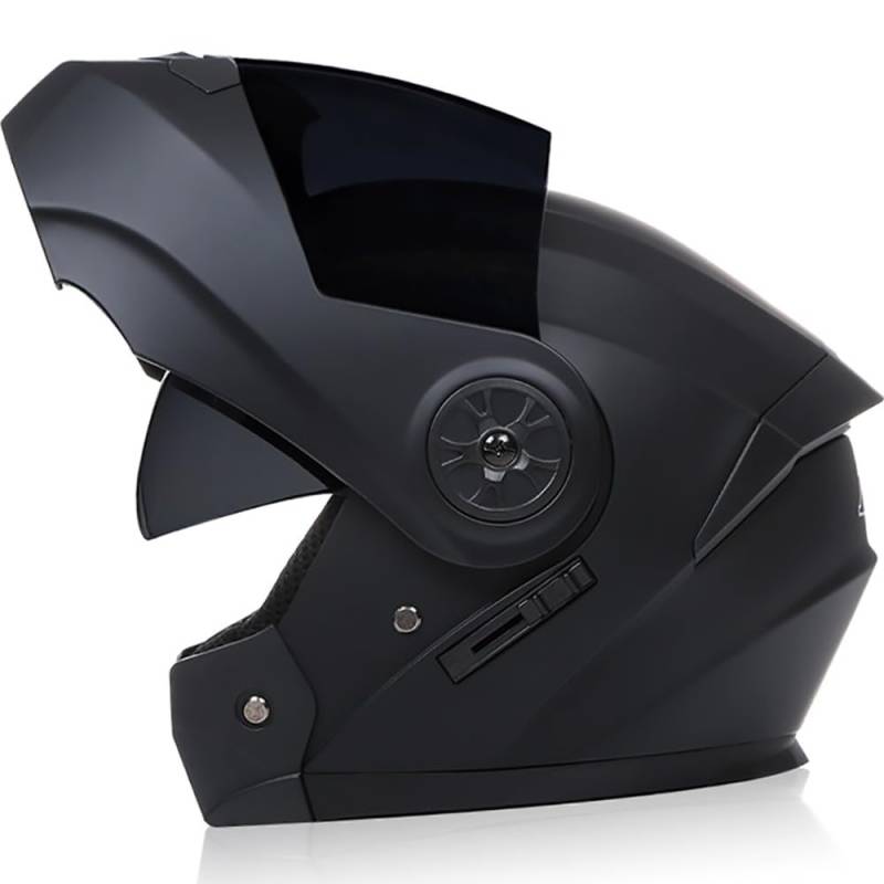Motorradhelm Klapphelm Flip Up Modularer Helm Integralhelm Mopedhelm Doppellinse innen und außen Schnelle Schnalleinsatz ECE-Zertifizierung für Unisex-Erwachsene(55-62cm) von Byroads