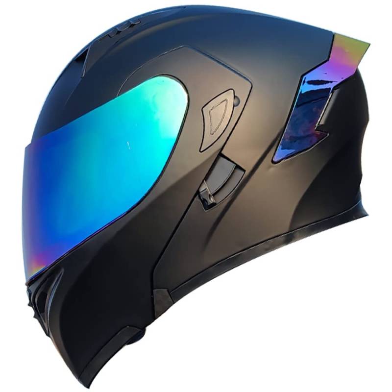 Motorradhelm mit DOT/ECE-Zugelassener Helm Motorrad Klapphelm Integrierter Motorradhelm mit Anti-Fog-Doppelvisier Vollgesichts Motorrad Rennhelm für Erwachsene Männer und Frauen von Byroads