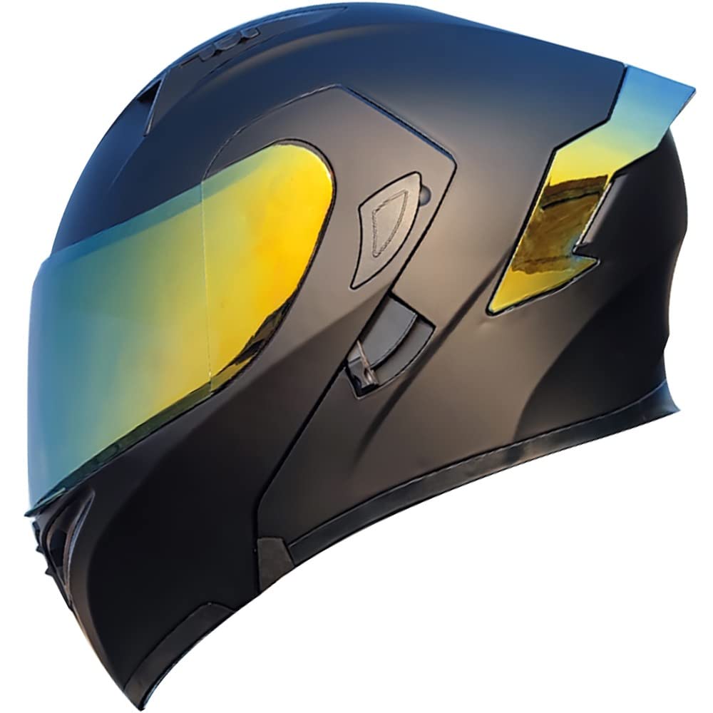 Motorradhelm mit DOT/ECE-Zugelassener Helm Motorrad Klapphelm Integrierter Motorradhelm mit Anti-Fog-Doppelvisier Vollgesichts Motorrad Rennhelm für Erwachsene Männer und Frauen von Byroads