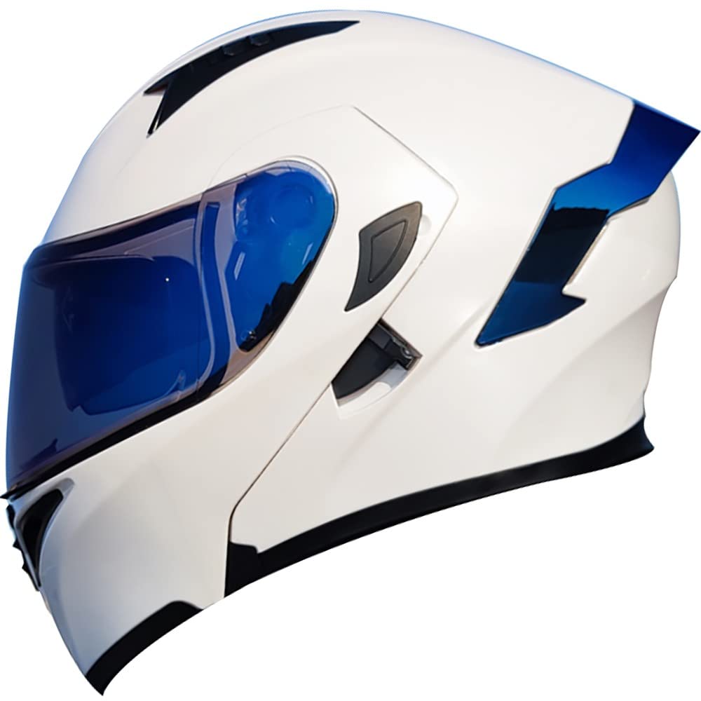 Motorradhelm mit DOT/ECE-Zugelassener Helm Motorrad Klapphelm Integrierter Motorradhelm mit Anti-Fog-Doppelvisier Vollgesichts Motorrad Rennhelm für Erwachsene Männer und Frauen von Byroads