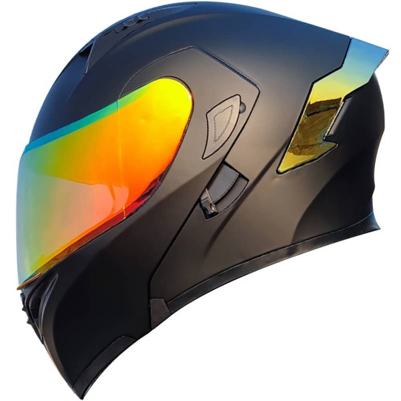 Motorradhelm mit DOT/ECE-Zugelassener Helm Motorrad Klapphelm Integrierter Motorradhelm mit Anti-Fog-Doppelvisier Vollgesichts Motorrad Rennhelm für Erwachsene Männer und Frauen von Byroads