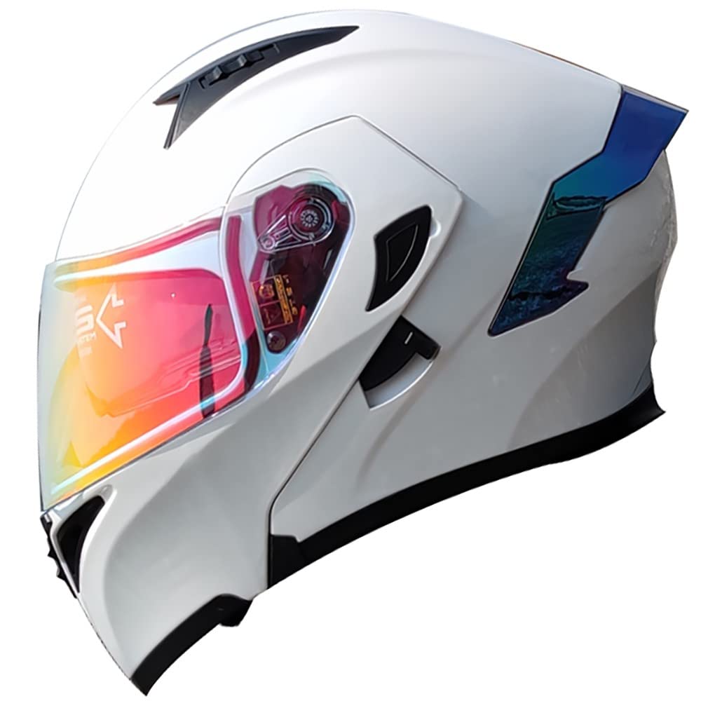 Motorradhelm mit DOT/ECE-Zugelassener Helm Motorrad Klapphelm Integrierter Motorradhelm mit Anti-Fog-Doppelvisier Vollgesichts Motorrad Rennhelm für Erwachsene Männer und Frauen von Byroads