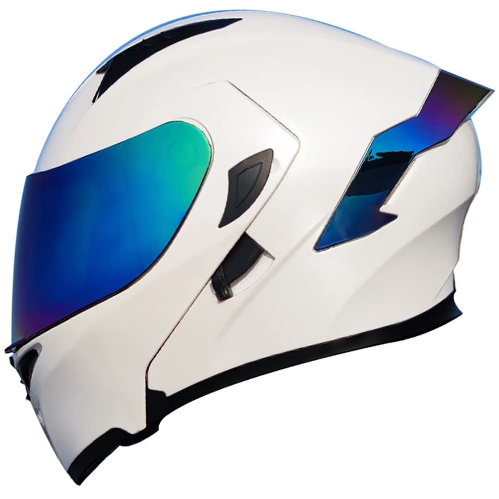 Motorradhelm mit DOT/ECE-Zugelassener Helm Motorrad Klapphelm Integrierter Motorradhelm mit Anti-Fog-Doppelvisier Vollgesichts Motorrad Rennhelm für Erwachsene Männer und Frauen von Byroads