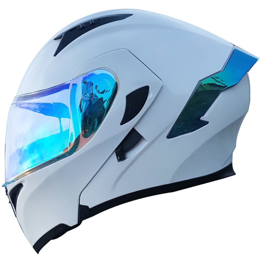 Motorradhelm mit DOT/ECE-Zugelassener Helm Motorrad Klapphelm Integrierter Motorradhelm mit Anti-Fog-Doppelvisier Vollgesichts Motorrad Rennhelm für Erwachsene Männer und Frauen von Byroads