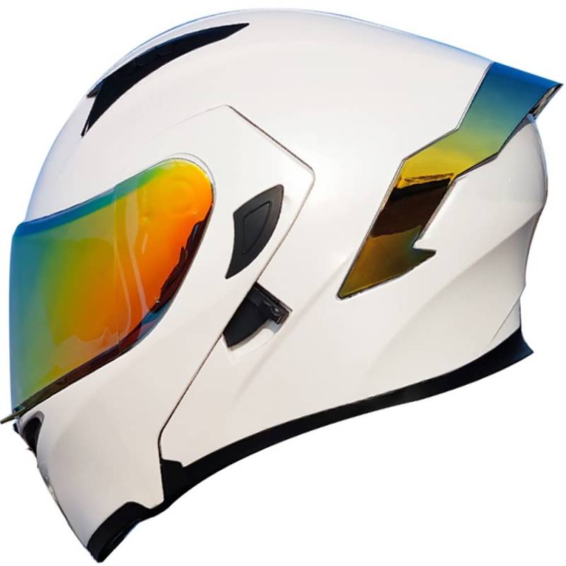 Motorradhelm mit DOT/ECE-Zugelassener Helm Motorrad Klapphelm Integrierter Motorradhelm mit Anti-Fog-Doppelvisier Vollgesichts Motorrad Rennhelm für Erwachsene Männer und Frauen von Byroads