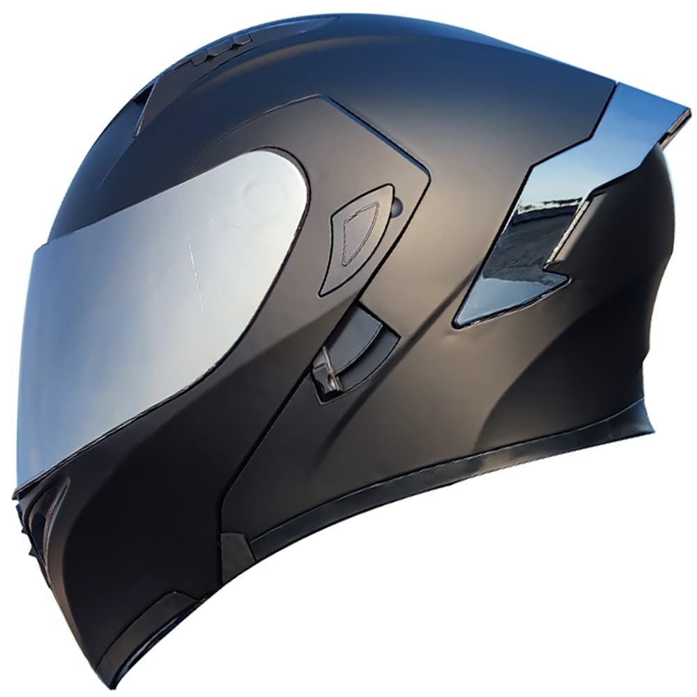 Motorradhelm mit DOT/ECE-Zugelassener Helm Motorrad Klapphelm Integrierter Motorradhelm mit Anti-Fog-Doppelvisier Vollgesichts Motorrad Rennhelm für Erwachsene Männer und Frauen von Byroads