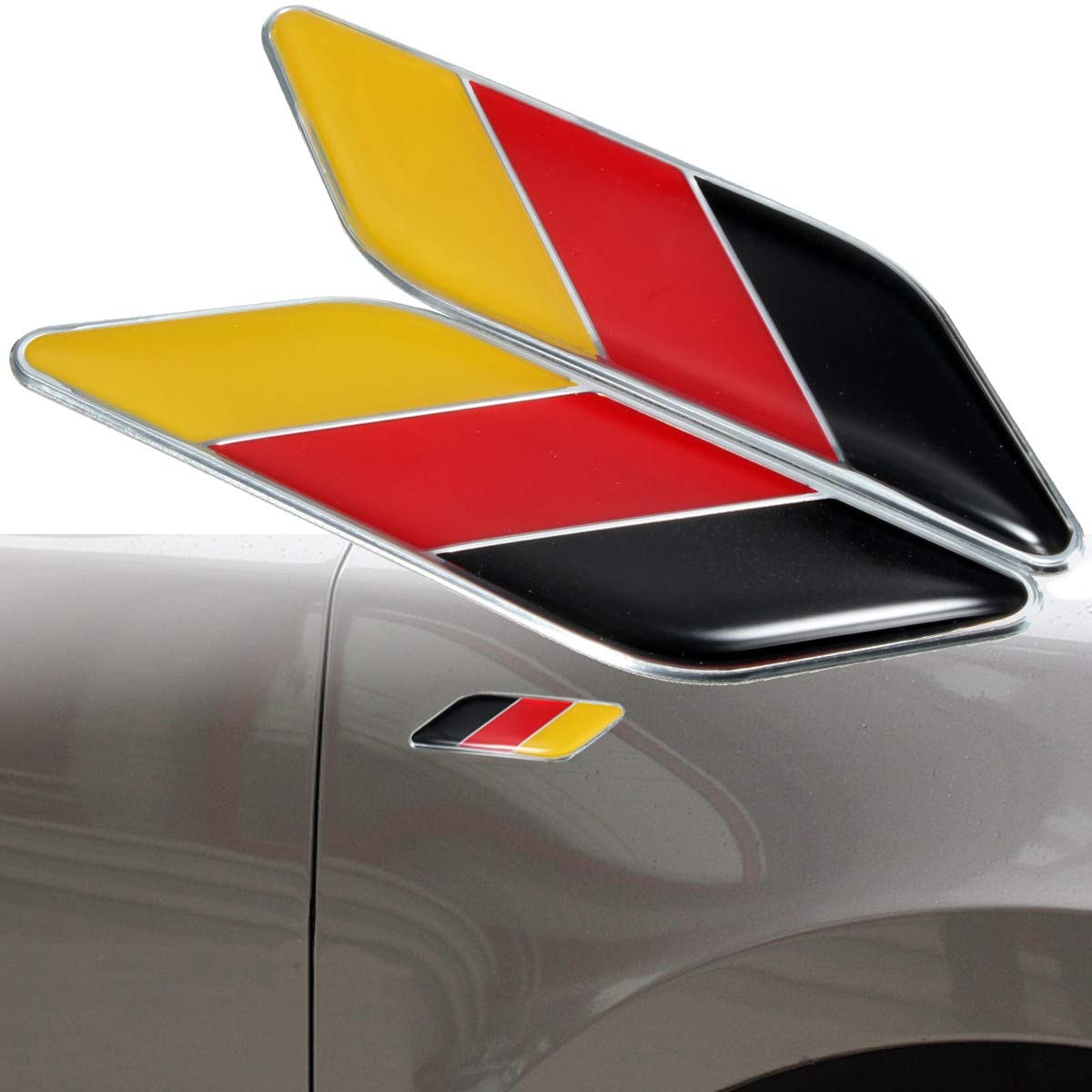 C-FUNN 2 x 3D-Aufkleber mit deutscher Flagge, Embleme, Dekoration für Auto, LKW, Fahrrad, Laptop von C-FUNN