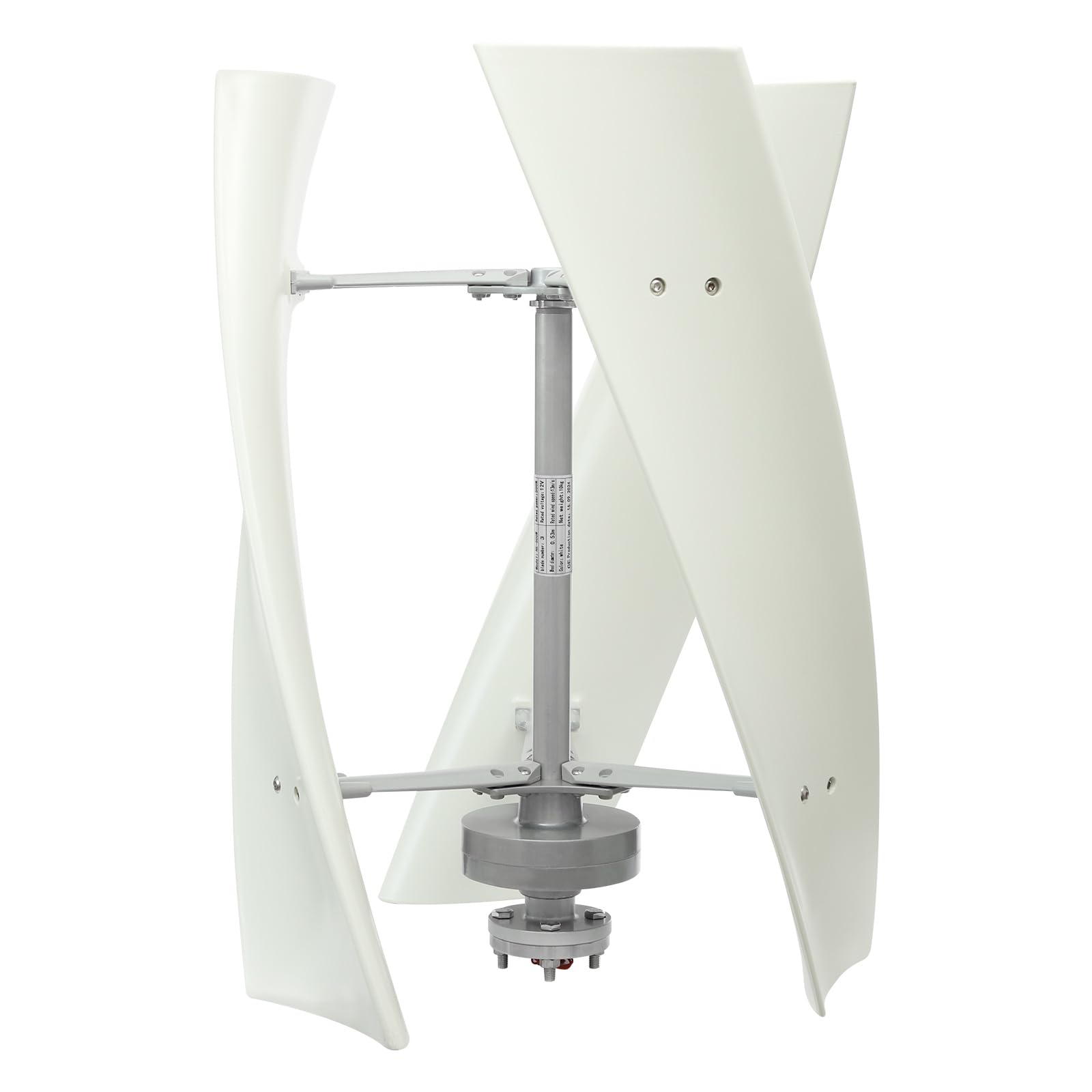 Vertikale Windturbine, 500W Vertical Wind Turbine Generator, Windkraftanlage Vertikale Windgenerator, 3-Blatt Vertikale Windkraft für Decks, Wohnwagen, Boote, Weiß (12, Volt) von C-Juzarl