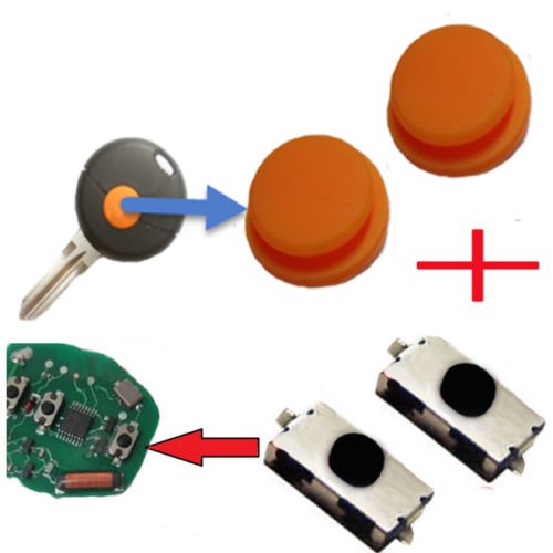 Für Smart 450 Funkschlüssel Schlüssel 2x Tastenfeld Gummi + 2x Mikroschalter SMD Taster von C-P Zubehör