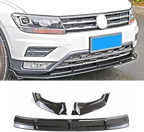 Auto Frontlippe Frontspoiler für VW TIGUAN 2017-2020,Auto Frontschürze Lippe Spoiler Stoßfängerlippe Spoilerlippe Auto Zubehör,A-Carbon Fiber Look von CAALO