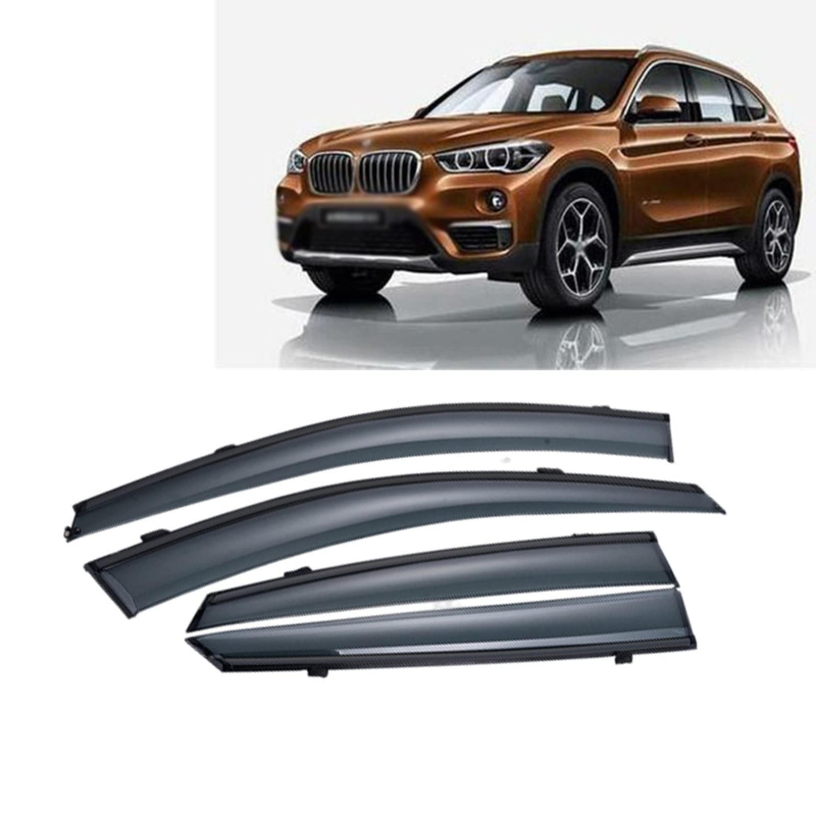 CAALO Premium Qualität Windabweiser für BMW X1 F48 2016-2021,Autofenster Windabweiser Regenabweiser Windschutz Auto zubehöR von CAALO