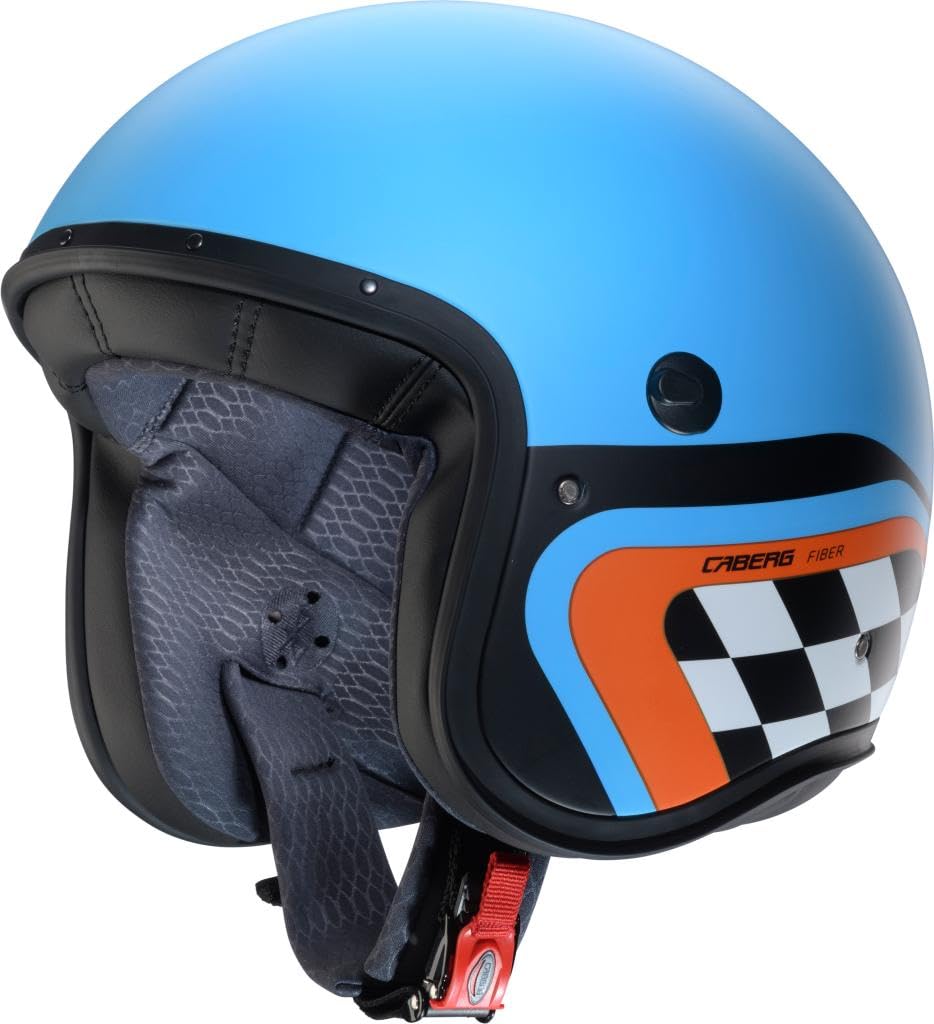 CABERG Helmet Jet Freeride X Daytona MATT Light Blue /Black /ORANGE XL von CABERG