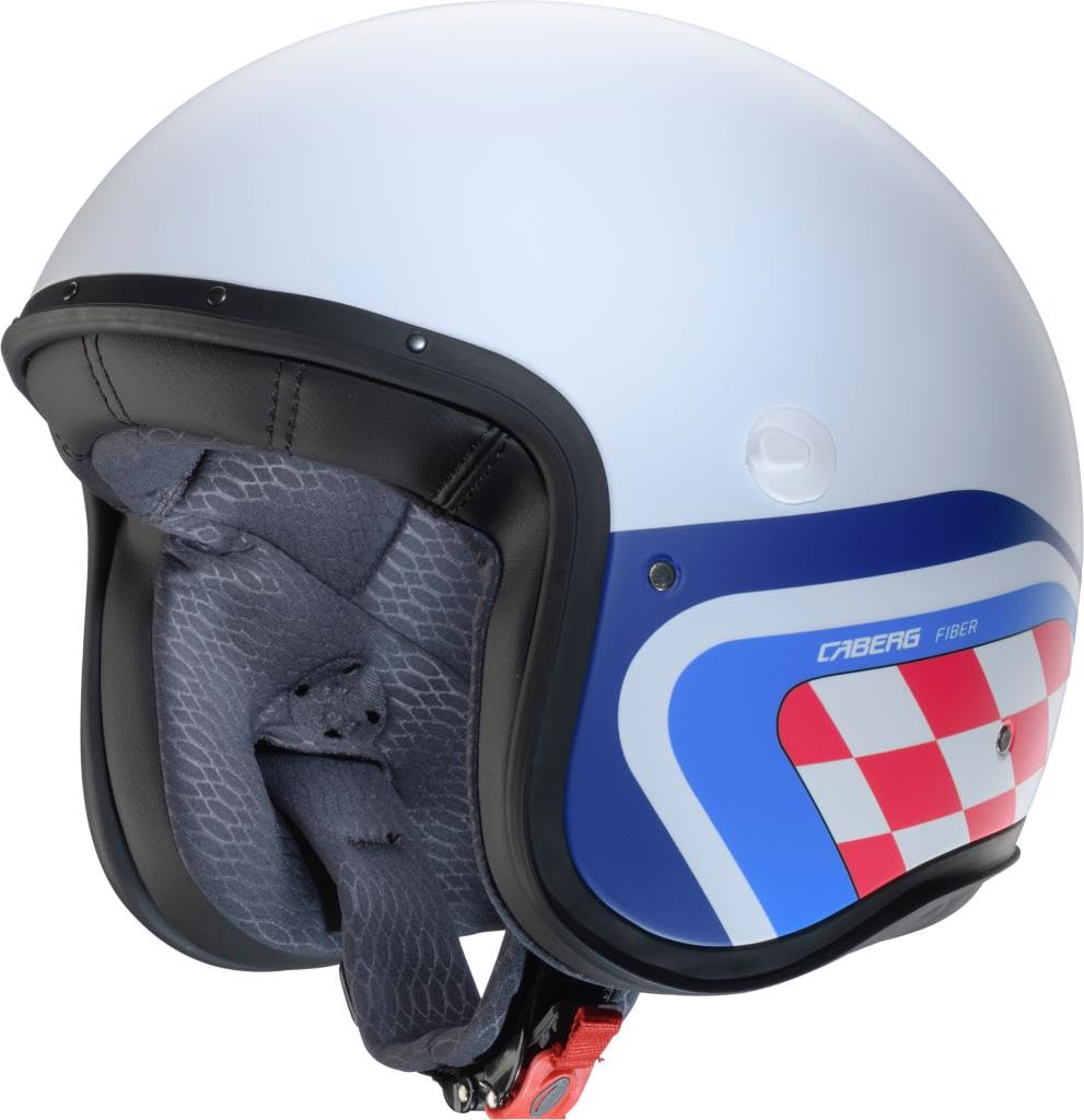 CABERG Helmet Jet Freeride X Daytona MATT White /Light Blue /RED XL von CABERG