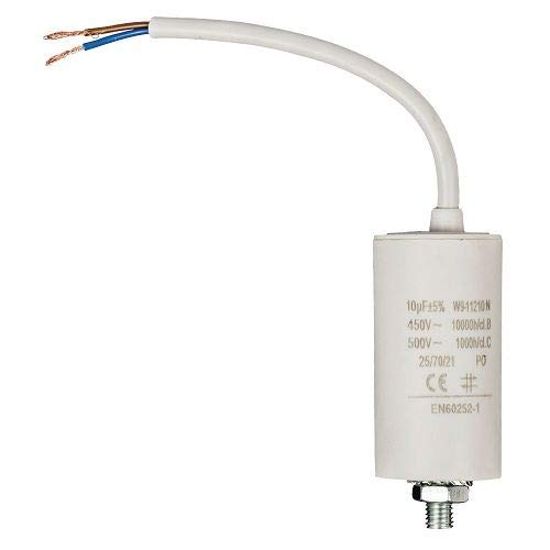 AnlaufKondensator Elektromotor 10.0 uF 450 V mit weißem Kabel von CABLEPELADO