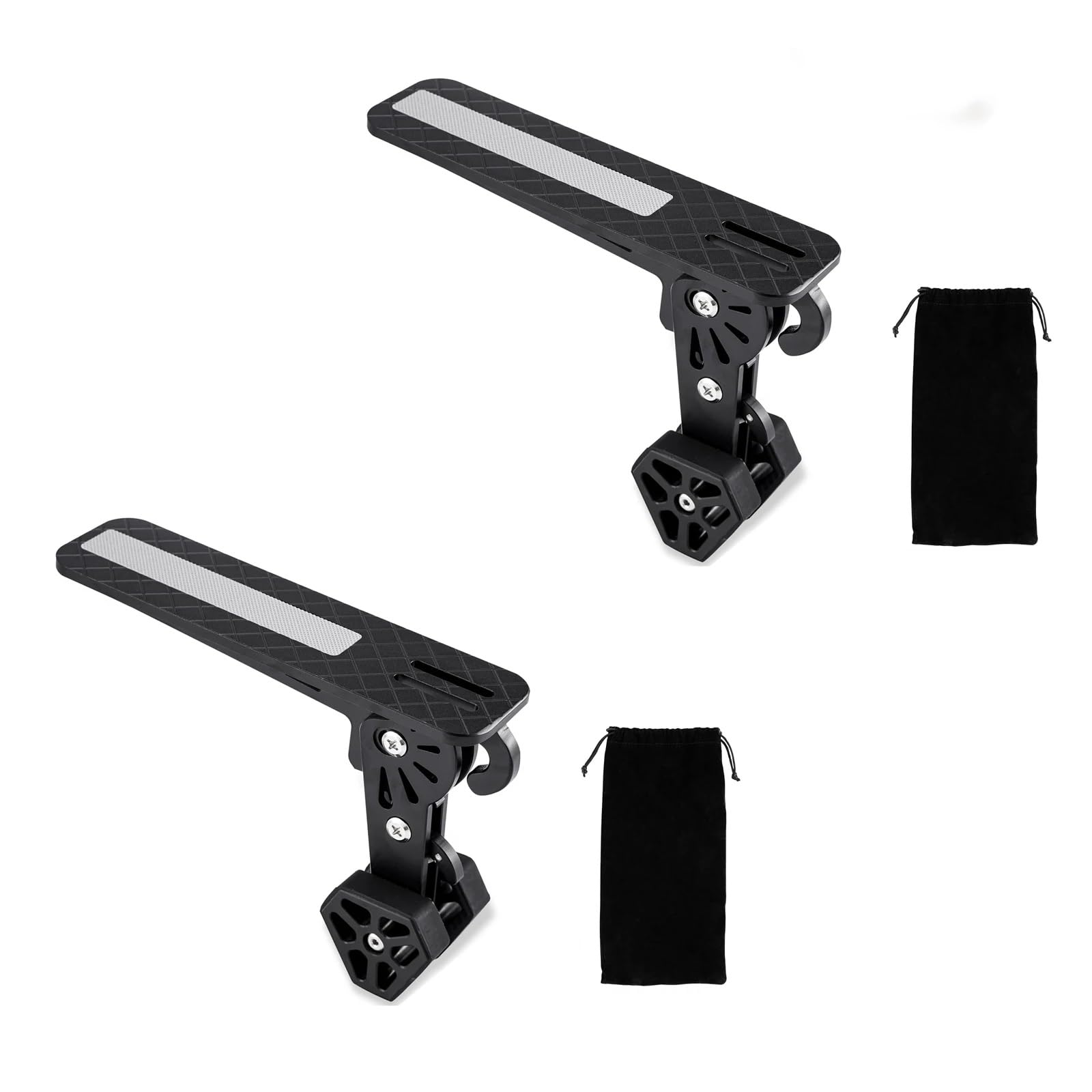 Auto Bremspedal Fußrasten Für Die Autotürschwelle Autopedal-Türschwelle Einfacher Zugang Für Dach (24 Cm) Mit Aufbewahrungstasche Pedalkappen(2 Pcs Black) von CAIDIS