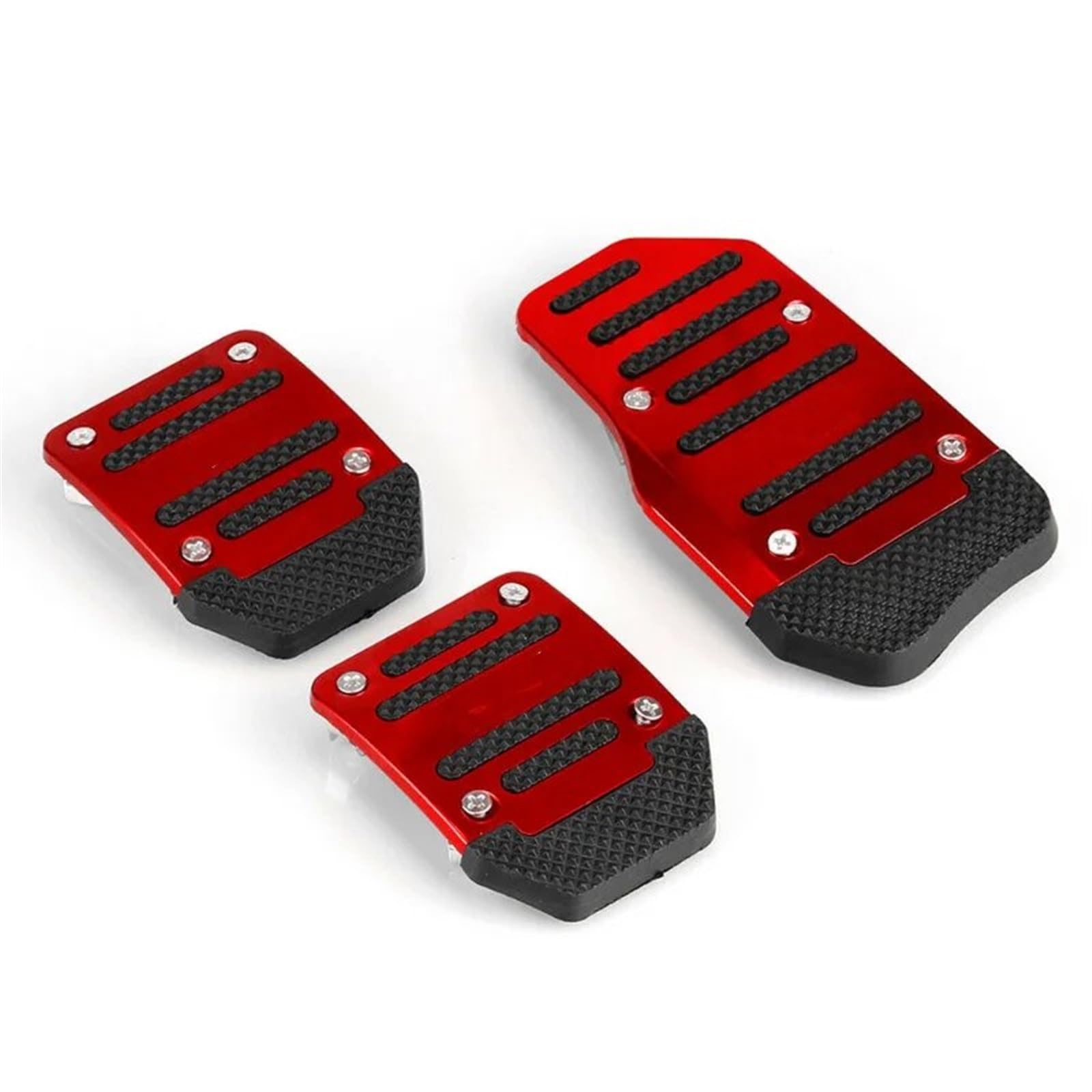 Auto Bremspedal Universal Sport Rutschfeste Auto Pedal Manuelle Serie Kit Bremsbelag Abdeckung 3 Teile/satz Pedalkappen(Red) von CAIDIS