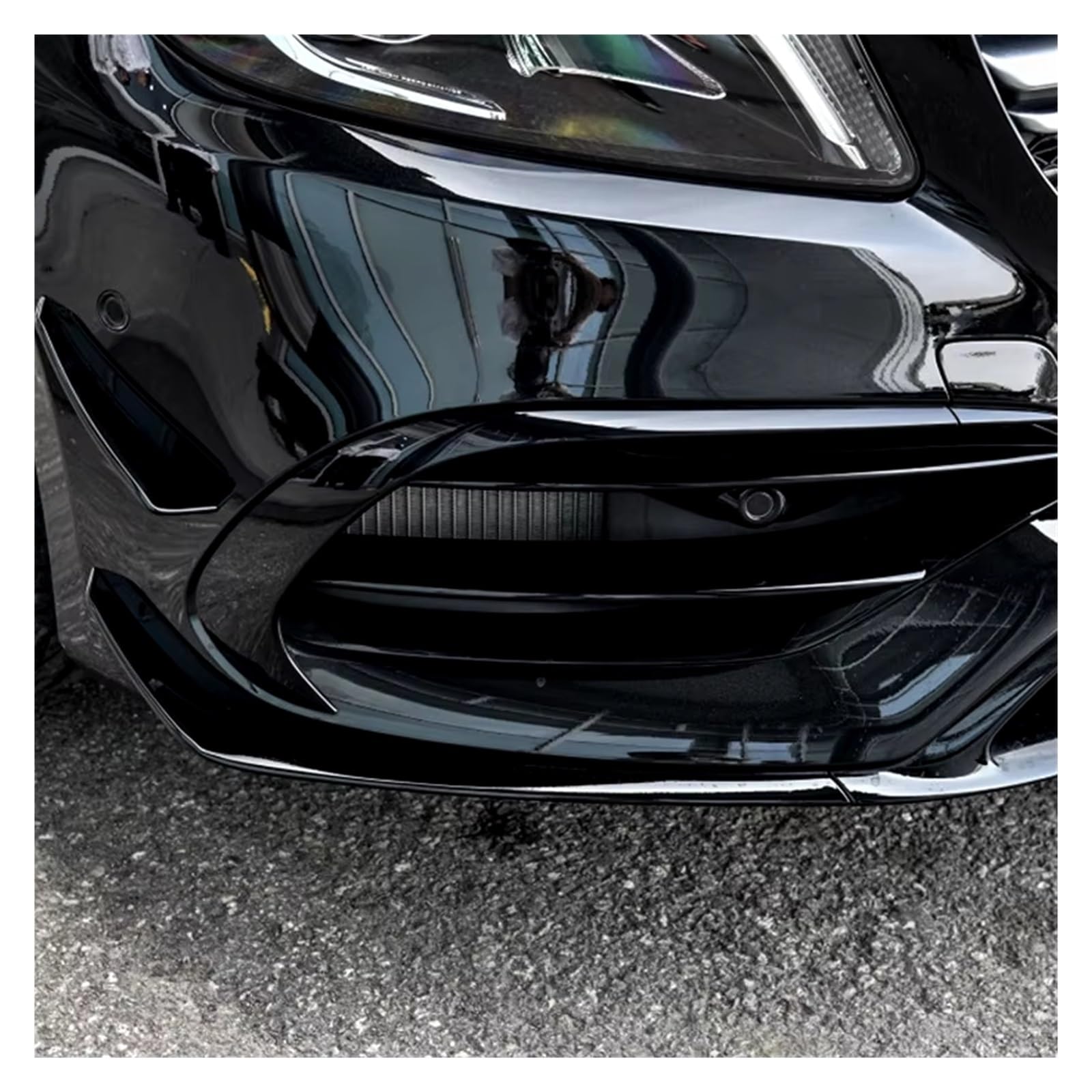 Auto-Frontspoiler Für Benz A‑Class W176 Für AMG‑Line A45 2015 2016 2017 2018 Glänzend Schwarz Front Bumper Spoiler Splitter Trim Auto Frontspoiler Lippe(B) von CAIDIS