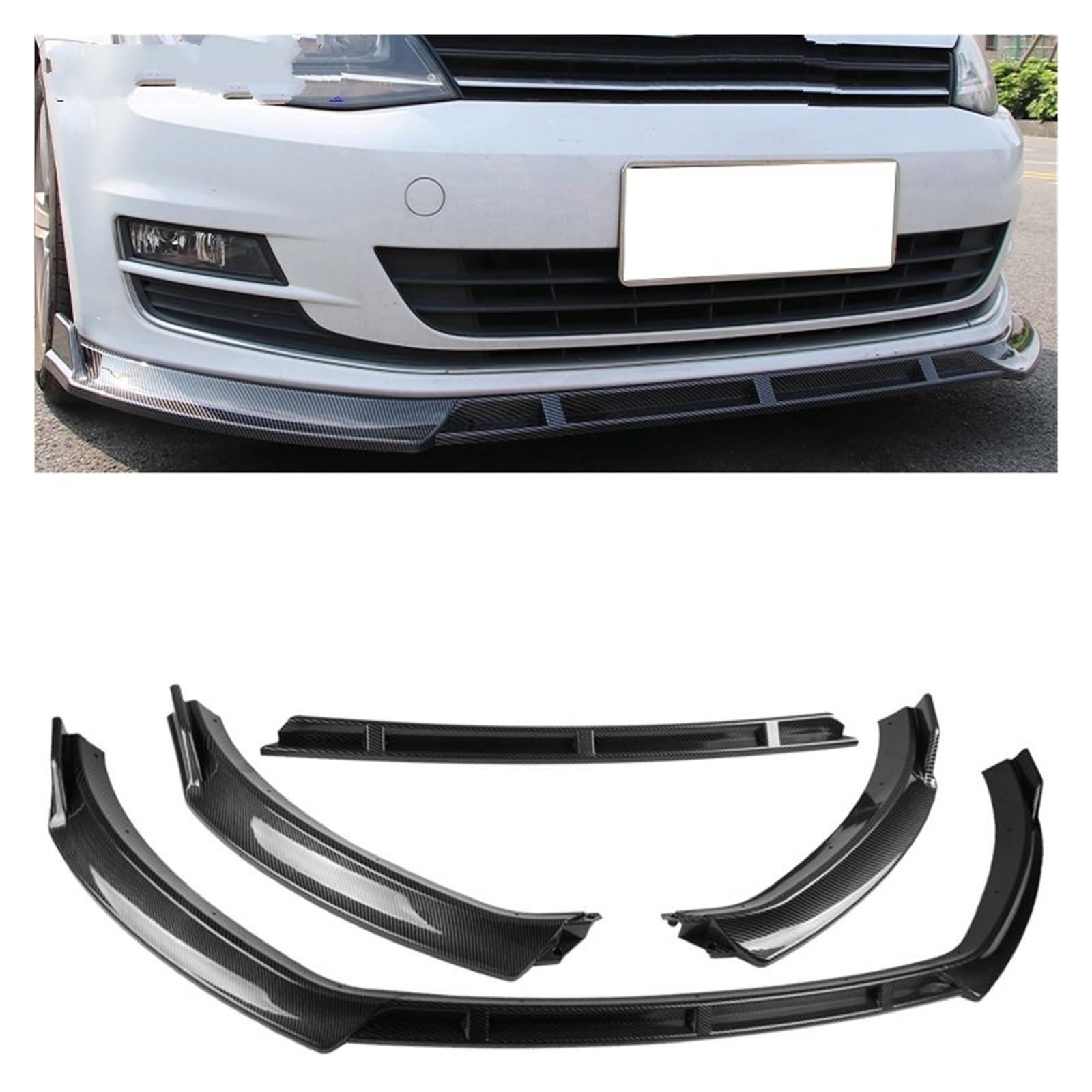 Auto-Frontspoiler Für Golf 7 7,5 MK7 MK 7,5 Standard Für TSI Für TDI 2012-2020 Front Stoßstange Splitter Lip Diffusor Körper Kit Spoiler Schutz Auto Frontspoiler Lippe(7 Carbon Look) von CAIDIS