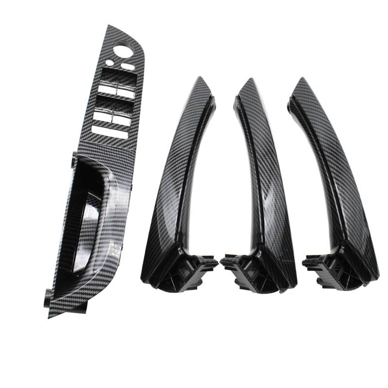 Auto Türgriff Innen Für 3 Serie E90 E91 316 318 320 325 328 LHD Links Fahrer Carbon Fiber Innen Tür Pull Griff Armlehne Panel Vollen Satz Auto Innentürgriff(35.5 High-end Set) von CAIDIS