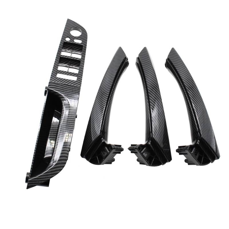 Auto Türgriff Innen Für 3 Serie E90 E91 316 318 320 325 328 LHD Links Fahrer Carbon Fiber Innen Tür Pull Griff Armlehne Panel Vollen Satz Auto Innentürgriff(37.5 High-end Set) von CAIDIS