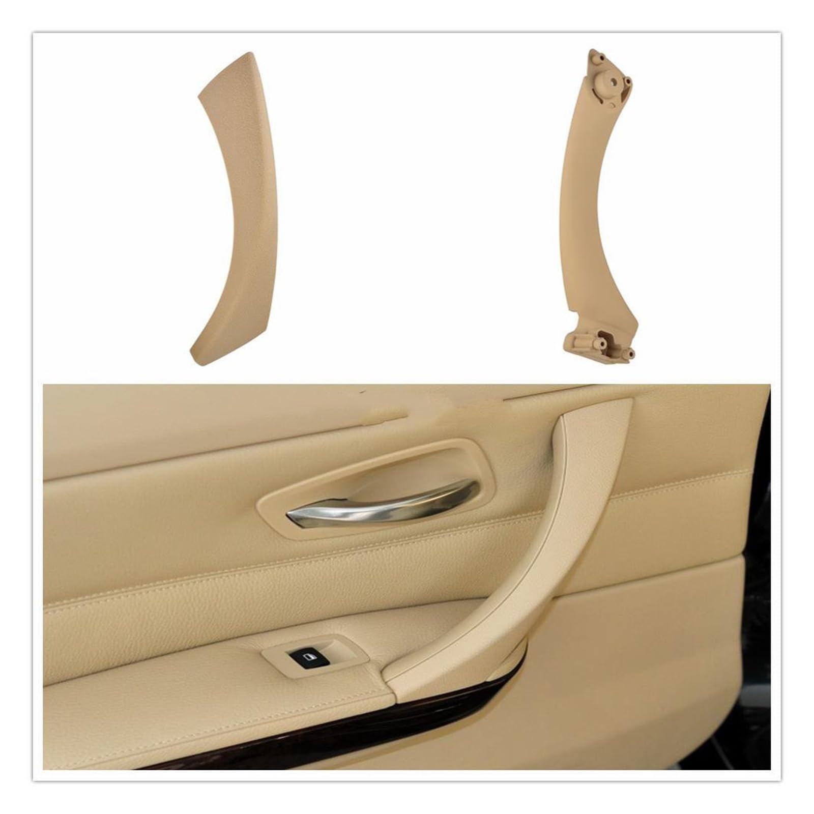 Auto Türgriff Innen Für 3 Serie E90 E91 E92 316 318 320 325 328i Teil Innentüren Panel Griff Bar Pull Trim Abdeckung Vollen Satz Innentürgriffe Auto Innentürgriff(Beige(on The Left)) von CAIDIS