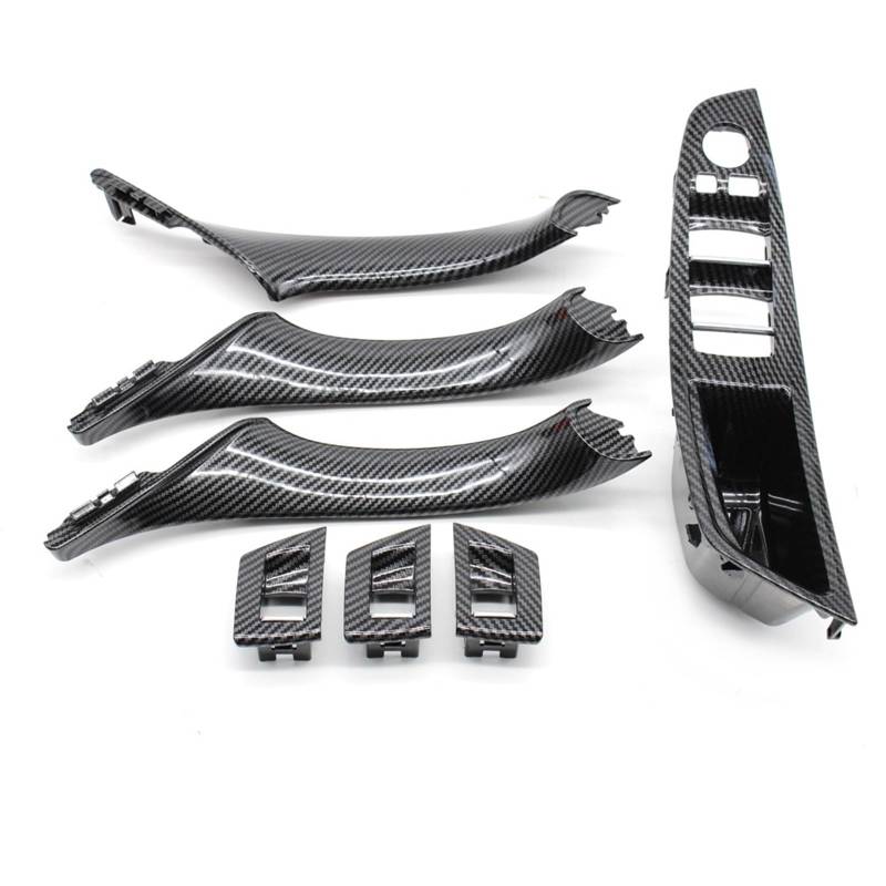 Auto Türgriff Innen Für 5 Series F10 F11 520i 523i 525i 528i 530i 535i LHD RHD Carbon Faser Auto Innen Tür Griff Ziehen 7PCS Set Auto Innentürgriff(RHD Inner Handle Set) von CAIDIS