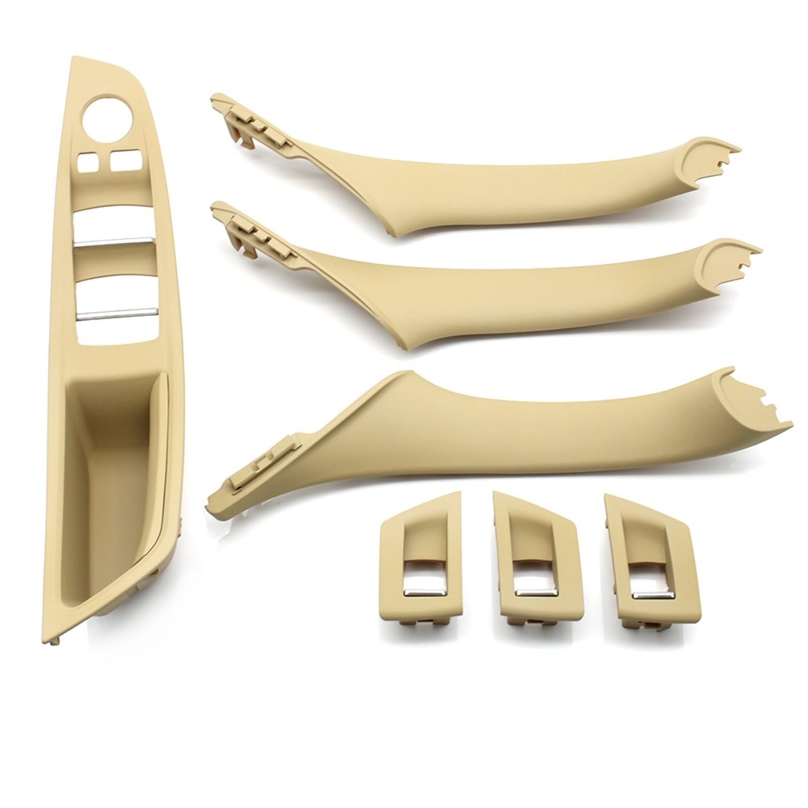 Auto Türgriff Innen Für 5 Series F10 F11 520i 523i 525i 528i 530i LHD Beige Schwarz Auto Innentür Griff Armlehne Panel Pull Trim Abdeckung Set Auto Innentürgriff(LHD Beige Set) von CAIDIS