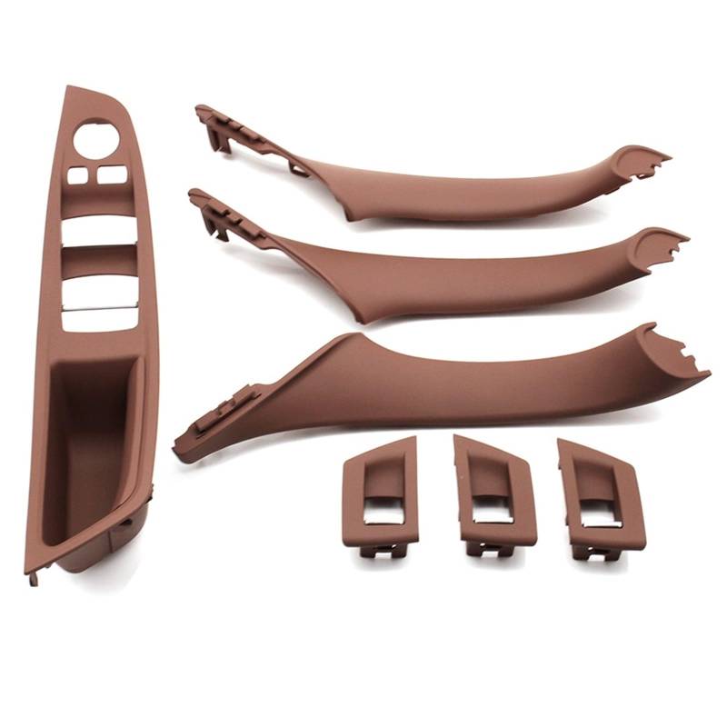 Auto Türgriff Innen Für 5 Series F10 F11 520i 523i 525i 528i 530i LHD Beige Schwarz Auto Innentür Griff Armlehne Panel Pull Trim Abdeckung Set Auto Innentürgriff(LHD Brown Set) von CAIDIS