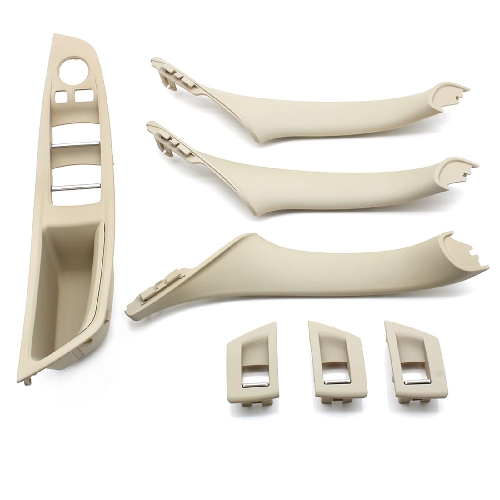 Auto Türgriff Innen Für 5 Series F10 F11 520i 523i 525i 528i 530i LHD Beige Schwarz Auto Innentür Griff Armlehne Panel Pull Trim Abdeckung Set Auto Innentürgriff(LHD Oyster Set) von CAIDIS