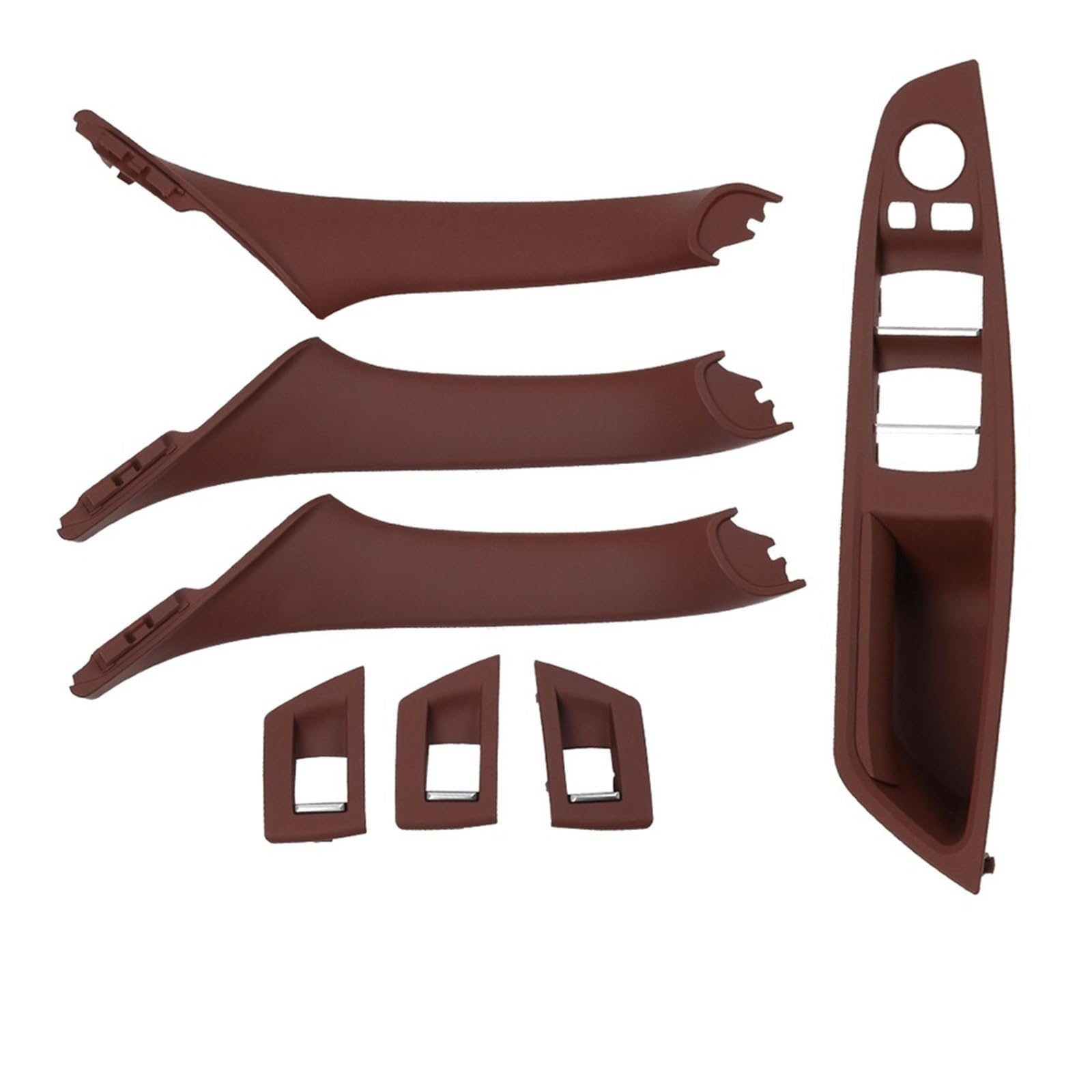 Auto Türgriff Innen Für 5 Series F10 F11 520i 523i 525i 528i 530i RHD Rechts Fahrer Auto Innentür Griff Armlehne Panel Pull Trim Abdeckung Set Auto Innentürgriff(RHD Redbrown Set) von CAIDIS