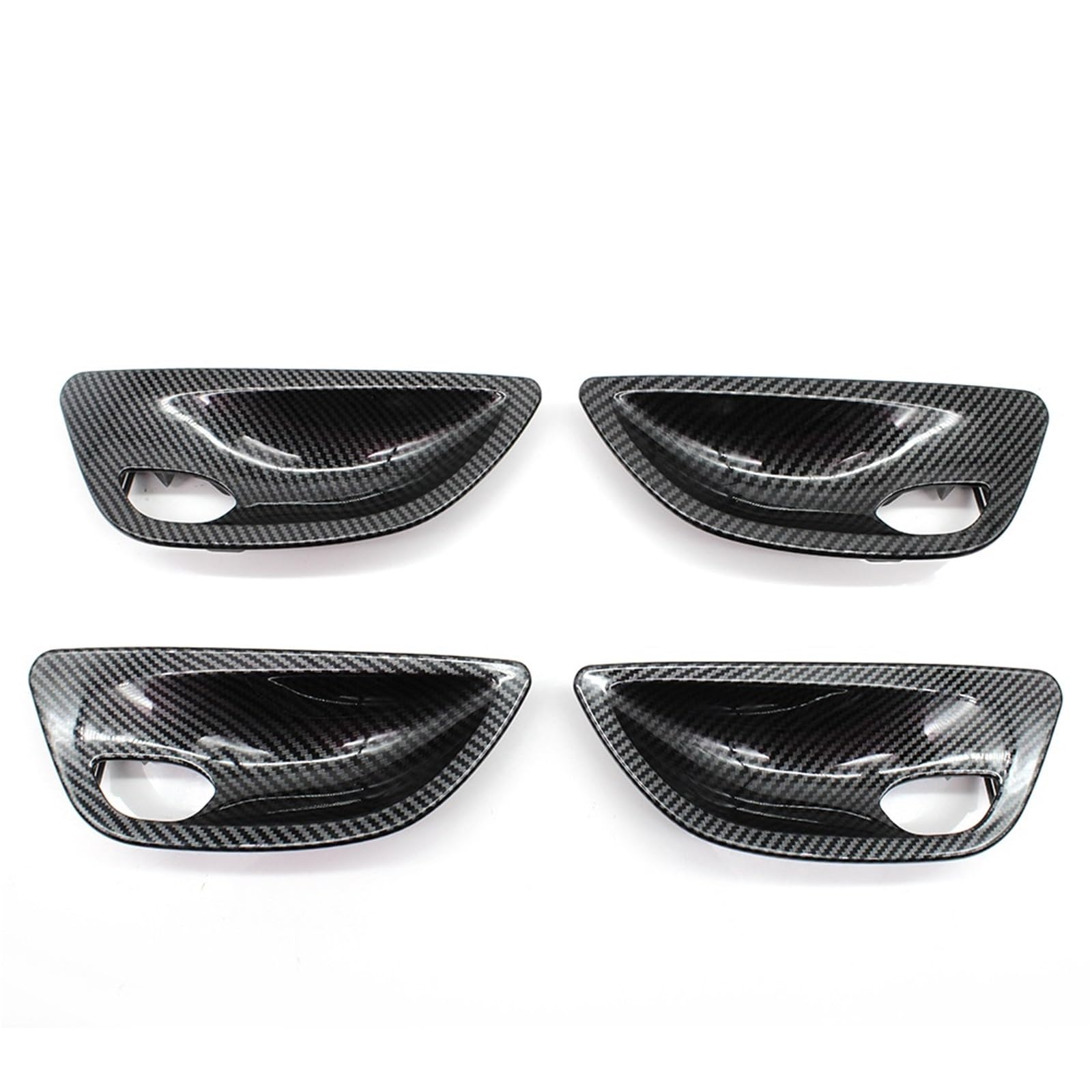 Auto Türgriff Innen Für 5 Series F10 F11 520i 523i 525i 528i 535i Carbon Fiber Innen Tür Panel Öffnung Griff Schüssel Abdeckung Trim Auto Innentürgriff(4piece Set) von CAIDIS