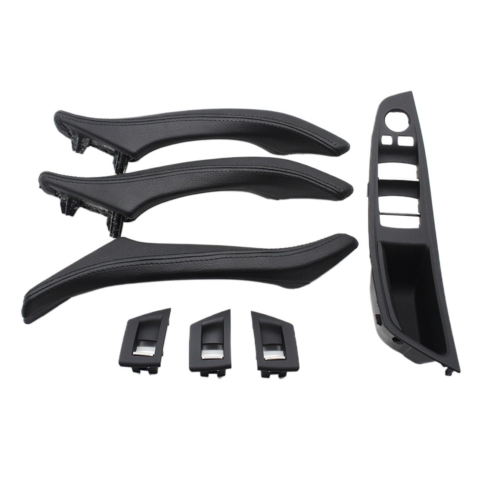 Auto Türgriff Innen Für 5 Series F10 F11 523i 525i 528i 530 Rechtslenker RHD Auto Innen Leder Türgriff Montage 7piece Set Auto Innentürgriff(Model A Black) von CAIDIS