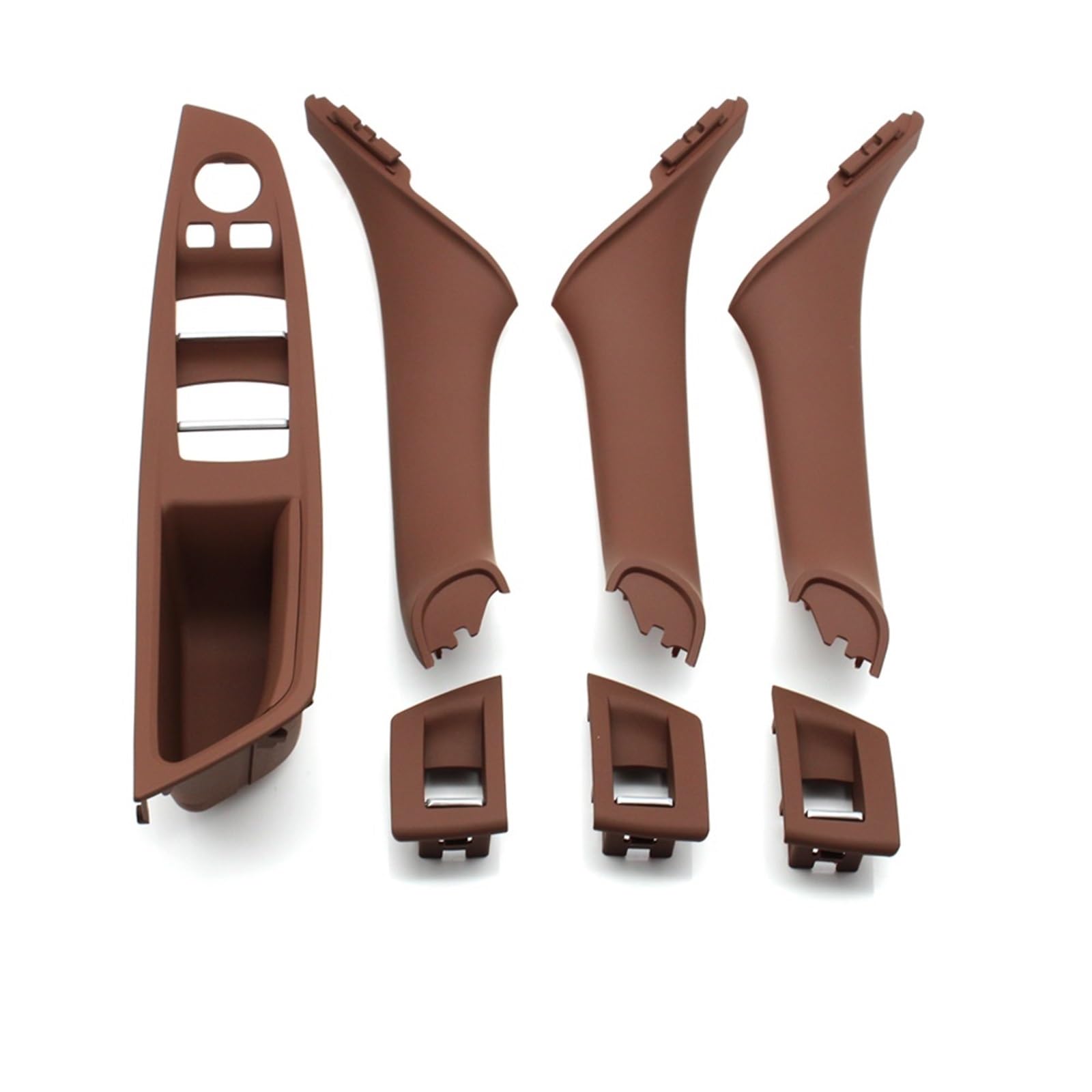 Auto Türgriff Innen Für 5 Series F10 F11 F18 520i 523i 525i 528i 535i Auto Innen Kunststoff Tür Armlehne Fenster Schalter Panel Pull Griff 7 Stücke Set Auto Innentürgriff(LHD Brown 7piece) von CAIDIS