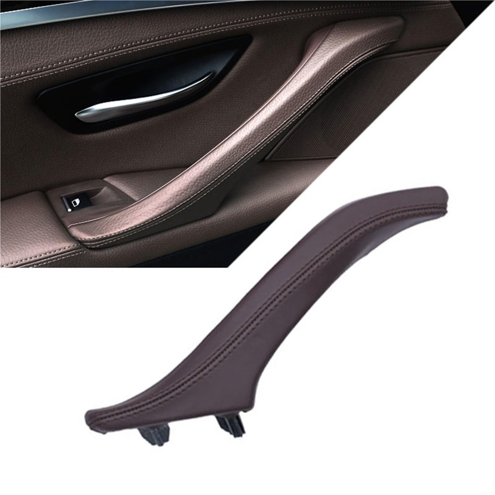 Auto Türgriff Innen Für 5 Series F10 F11 F18 520i 523i 525i 528i 535i Links Rechts Innen Beifahrertür Leder Zuggriff Montage Auto Innentürgriff(Moka Left) von CAIDIS